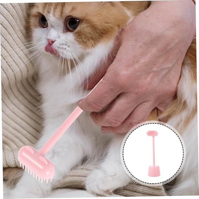 Mipcase Scratch Brush Pet Massage Brush Durable Cat Grooming Tool for Self-grooming Stress Relief Hair Removal Safe Material for Cats and Dogs Pink