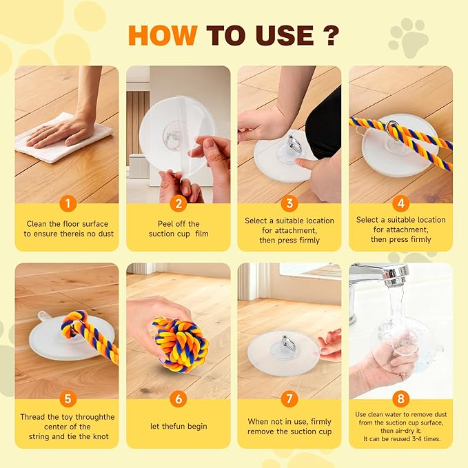 Interactive Tug-of-War Dog Toy with Strong Gel Suction Cup，Durable rope and orange chew ball，The indestructible enrichment puzzle, built for aggressive and busy chewers，For small to medium dogs