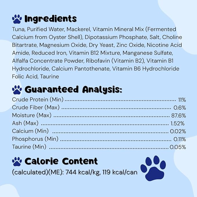 Queen's Cat & NUTRI PLAN Wet Cat Food Gourmet Tuna & Mackerel Meat Recipe 5.64 oz Cans, High Protein Taurine Rich, No Added Preservatives or Seasonings, Complete Balanced Nutrition, Pack of 24