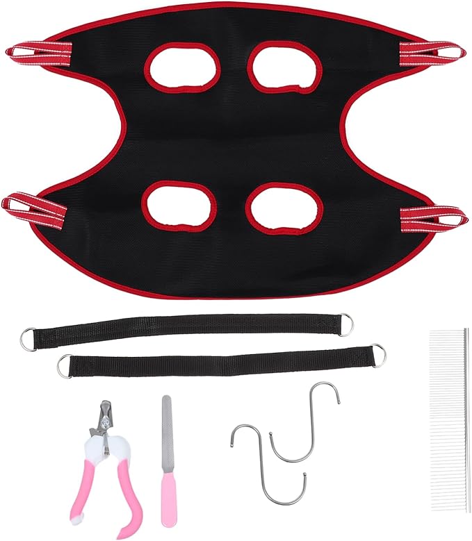 1set Pet Cat Grooming Hammock Breathable Sling for Nail Cutting Lightweight Cats Easy Assembly Pet Grooming Accessory