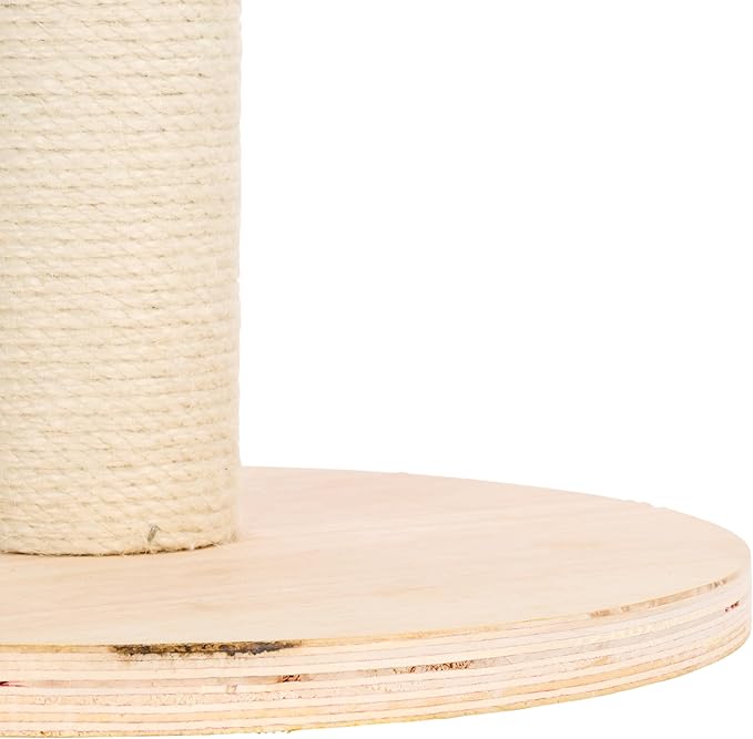 SAFAVIEH Home Collection Cat Scratch Tree Post Natural & Ivory Jute with Hanging Ball Toy