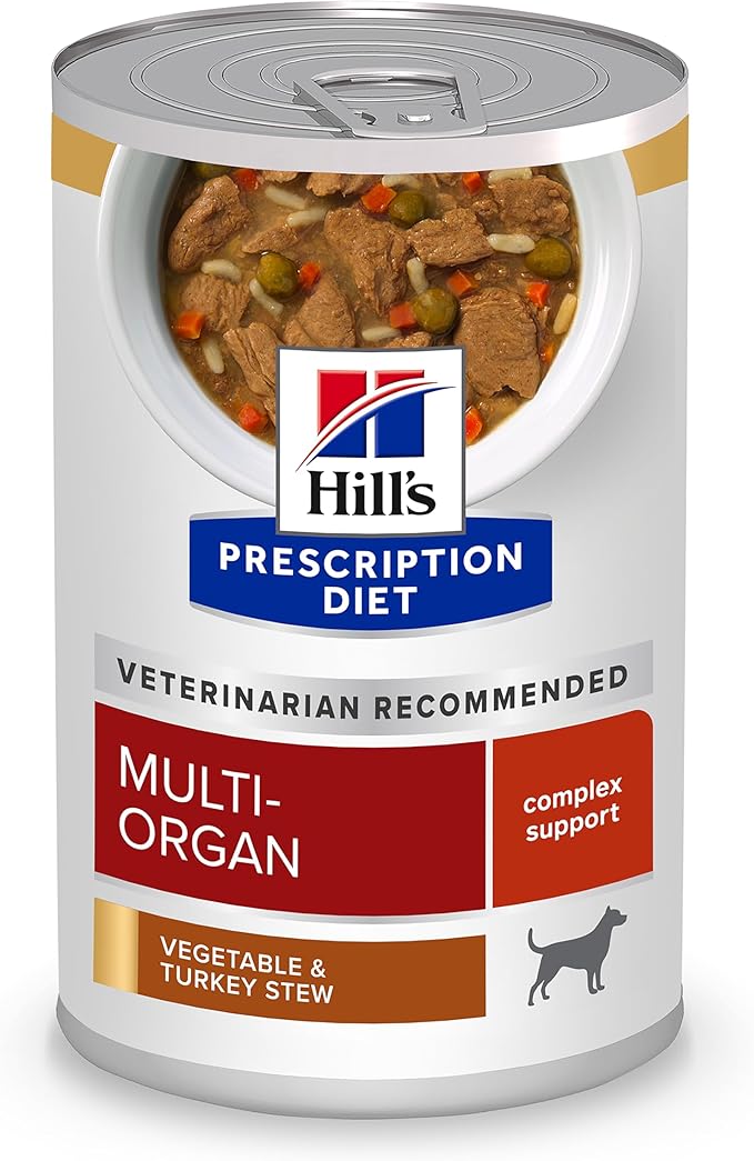 Hill's Prescription Diet Multi-Organ Support Turkey & Vegetable Stew Wet Dog Food, 12 x 12.5 oz case