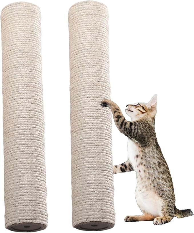 2PCS Cat Scratching Post Replacement, 20Inch Sisal Pole Cat Tree Replacement Post with Screws, DIY Scratcher Scratching, Pad, Crafts Gardening Hammock Home Decorating