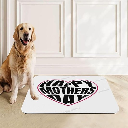 Pet Feeding Mat Absorbent Dog Mat for Food and Water Bowl Dog Accessories Happy Mother's Day Art Gift for Mom Fs Pet Supplies Dogs Quick Dry Cat Water Dispenser Mats 18X12In