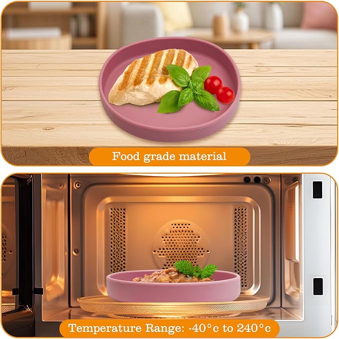 BNOSDM Silicone Cat Bowl 2 Pcs Non-Slip Cat Dish for Dry Food and Wet Food Shallow Relief Whisker Fatigue Pet Bowls Plates Set for Kittens, Small Cats and Dogs (Red)