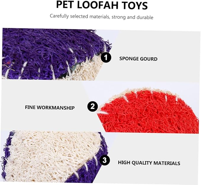SOLUSTRE 2pcs Dog Chew Natural Loofah Tennis Balls Sturdy Puppy Chewing Training Interactive Pet Chew Supplies for Dogs Random Color