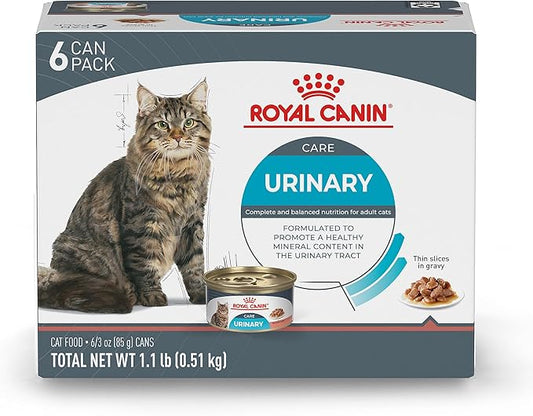 Royal Canin Feline Care Nutrition Urinary Care Adult Thin Slices in Gravy Cat Food, 3 oz (Pack of 6)