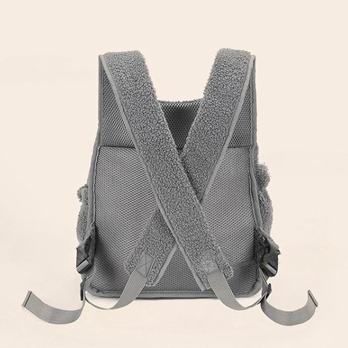 Pet Carrier Backpack Small Unique Portable Pet Supply, Dog Front Pack Kitten for Camping Outdoor, Gray