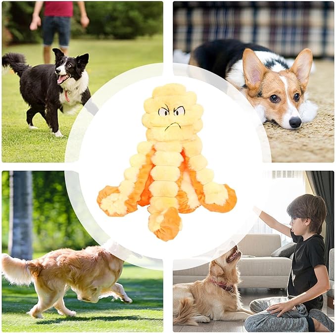 Dog Chew Toy, Interactive Octopus Pet Fetch Supplies | Puppy Chew Toy with Squeaker for Small Breed, Indoor, Outdoor, Park, C