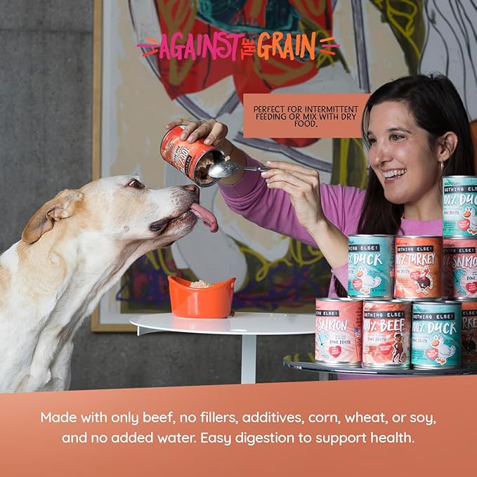 Evanger's Against The Grain Nothing Else! 100% Beef Dog Food – 12 Count, 11 oz Each – Single-Ingredient Meatball Texture in Natural Broth – Wet Dog Food – Grain & Gluten Free