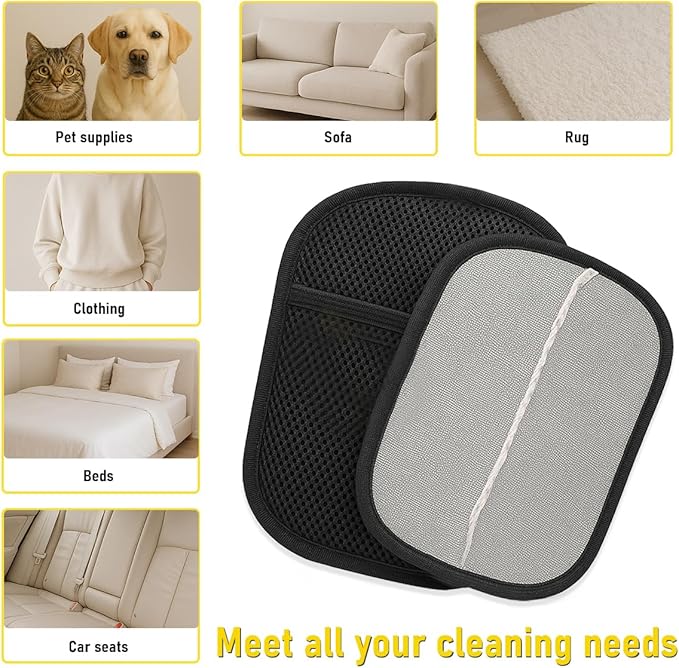 Pet Hair Removal Glove for Cats and Dogs, Electrostatic Five-Finger Design | Reusable Grooming & Cleaning Glove for Furniture, Carpet, Car Seats, and Laundry