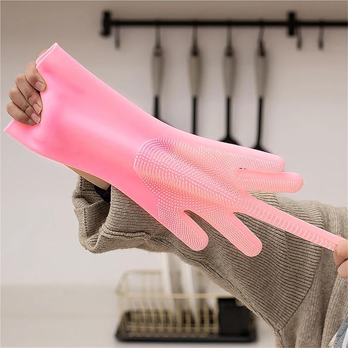 Pet Grooming Gloves for Dogs and Cats - Silicone Bathing Scrubber & Hair Removal Glove for Easy Cleaning(Simple Version)