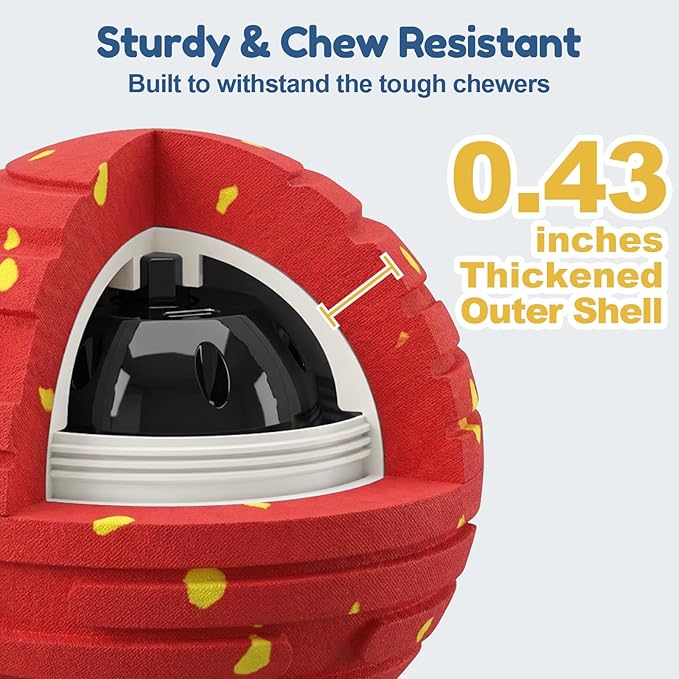 Interactive Dog Toys with Remote Control,Active Rolling Balls with 3 Play Modes, Auto-Moving, Bouncing, High-Resilience E-TPU Chew Resistant IPX6 Waterproof Indoor&Outdoor Use, Toys Dogs