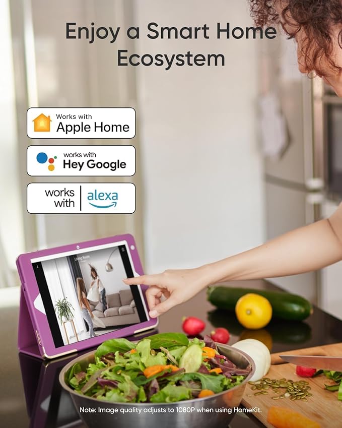 eufy Security Indoor Camera E30, Latest Generation, 4K UHD Security Camera, Pet/Dog/Baby Camera with Phone app, Color Night Vision, Human/Pet Auto Tracking, 360° Coverage, Works with Homekit, White
