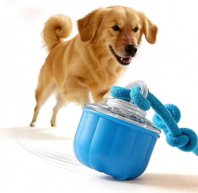 Smart Interactive Cats Toy Ball, USB Rechargeable Automatic Rolling Moving Ball for for Small & Medium Dogs, Durable Cat Teaser Toy with Chewing Rope, Indoor Exercise Toy for Kittens Cats
