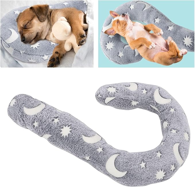 AYNEFY Dog Daily Supplies Orthopedic Support Soft PP Cotton Pet Bed for Cats and Small Dogs Ideal for Better Sleep Pain Relief and Travel Dog Neck Pillow C Shaped
