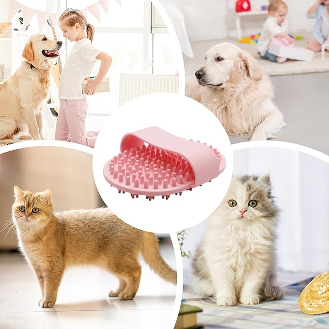 Dog Grooming Brush - Soothing Massage Pet Grooming Supplies - Dog Scrubber | for Long Short Haired Puppy Cats Kitten Care