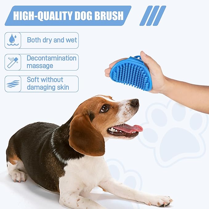 Dog Buttons Talk,Updated 8 Pack Dog Communication Buttons,Recordable Talking Training Buttons for Dogs,30 Seconds Voice Dog Speaking Buttons with Dog Bath Brush Set