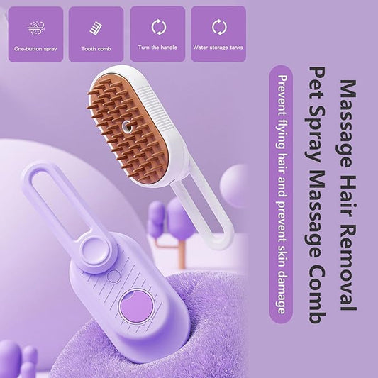 2PCS Spray Pets Brush for Cat/Dog,Cloud Care Cat Grooming Brush with Steam,3-in-1 Cleaning Pet Brush with 360° Rotating Arm,Multifunctional Cat and Dog Steam Brush for Removes Loose Undercoat