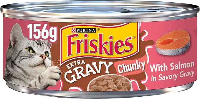 Purina Friskies Extra Gravy Wet Cat Food Chunky With Salmon in Savory Gravy - (Pack of 24) 5.5 oz. Cans