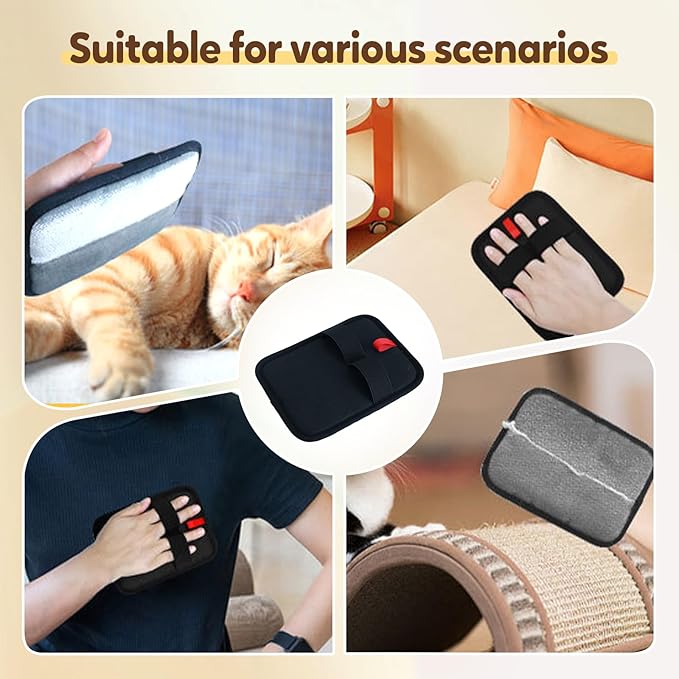 4Pcs Pet Hair Remover Glove for Cats & Dogs, 2026 Upgraded Electrostatic Hair Removal Glove Brush for Pets, Reusable & Washable Magic Brush for Couch, Clothing, Carpet, Furniture, Car Seats (4)