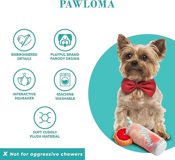 Haute Diggity Dog Pawloma, Plush Designer Dog Toys with Interactive Squeaker, Stimulating Pet Enrichment, Machine-Washable & Safe Materials for All Breeds, One Size