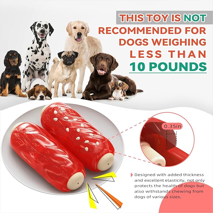 Large Size Stick Squeaky Dog Toy for Medium/Large Dogs Breed Aggressive Chewers Durable Bouncy Squeak Toys