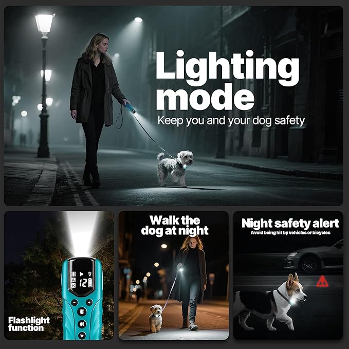 Lightest No Shock Dog Training Collar with 2000ft Remote,Tiniest Vibrating Dog Collar,Vibration Collar for Small Dogs 5-15lbs & Medium Large Dogs, Safe Lock, Beep, Vibrate, No Prongs, Waterproof,Cyan