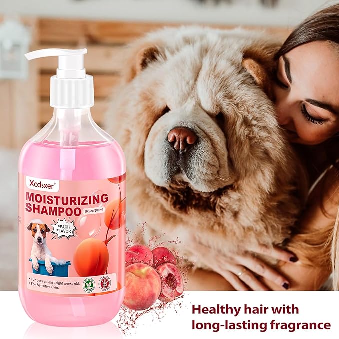 Pet Shampoo Soothe Sensitive Skin, Grooming Shampoo for Dogs and Cats, Pet Friendly Formula Deodorizing Dog Shampoo- Pet Supplies by Xcdsxer (17 Oz)