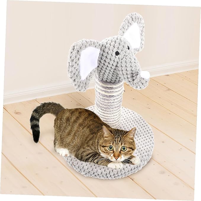 HEMOTON 2pcs Small Elephant Zebra Cat Scratching Posts Vertical Sisal Cat Claw Scratcher Kitten Climbing Frame Indoor Wear-Resistant Pet Scratching Poles for Small