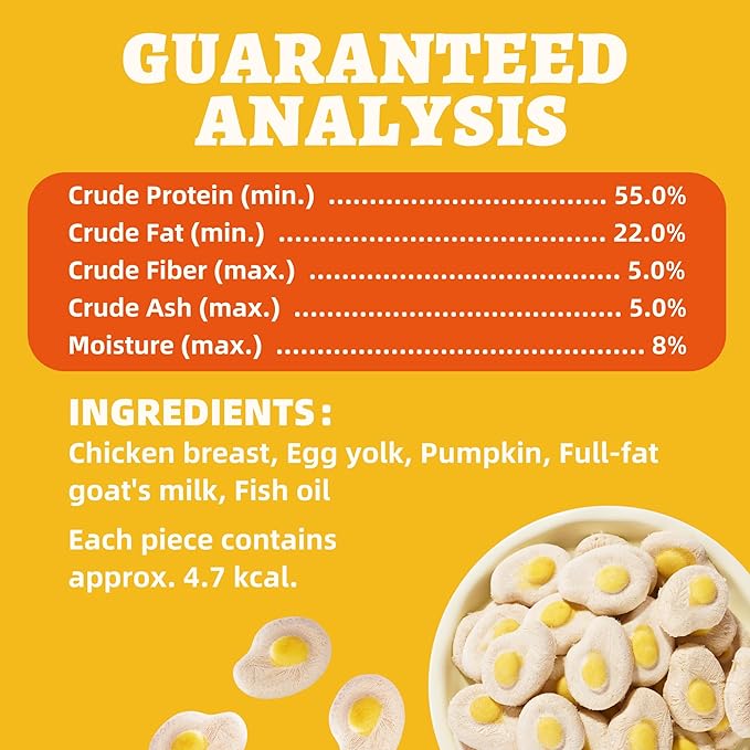 Wellix Sunny Bites Freeze Dried Chicken Treats for Cat&Dog - Healthy Cat Treats for Indoor Cats -Supports Immunity&Gut Healthy for Training Kitten Snack or Puppy Treat 3.5oz