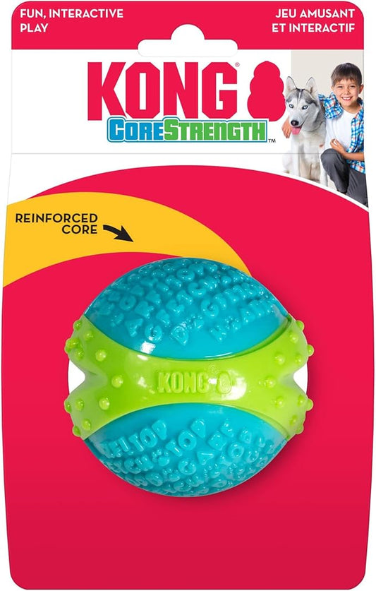 KONG CoreStrength Ball - Dog Dental Chew Toy - Durable, Multi-Layered Dog Toy for Enrichment Play & Dental Care - with Textured Body for Teeth Cleaning - for Large Dogs