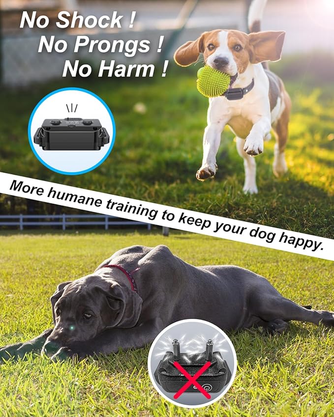 Dog Training Collar with Remote 2 Dogs 10-120 lbs - 3300 ft Waterproof No Shock Vibrating Dog Collar for Large Medium Breed, Rechargeable Beep Vibration Collar with Controller - 2 Pack