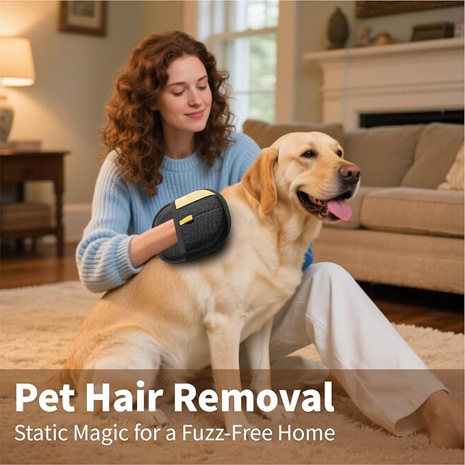 Pet Grooming Hair Removal Glove for Cats and Dogs, 2025 Upgrade, Reusable Professional Deshedding Tool (3)