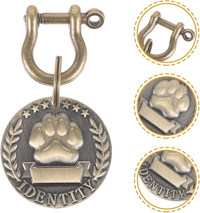 Pet Id Tag for Dogs and Cats, Round Engraved Anti-Lost Pendant, Sturdy Metal Name Tag, Backside, Suitable for Collars in Pet Supplies