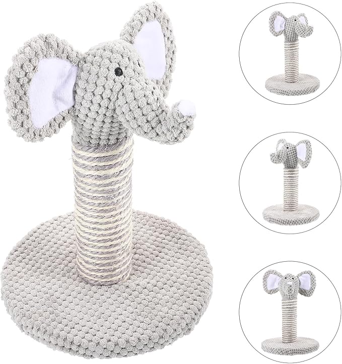 Cat Scratching Post Kitten Scratcher Small Elephant Design with Scratching Pole Sturdy Sisal Rope for Indoor Cats Daily Use Kitten Supply
