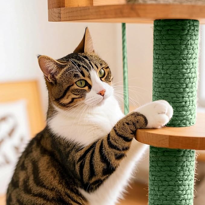 Sisal Rope for Cat Scratcher 1/4" 166 Ft Cat Tree Rope Twine for Repairing Cat Scratching Post Replacement DIY Hemp Rope for Carpet Mat, Pet Toy, and Crafts Gardening Home Decorating (Green)
