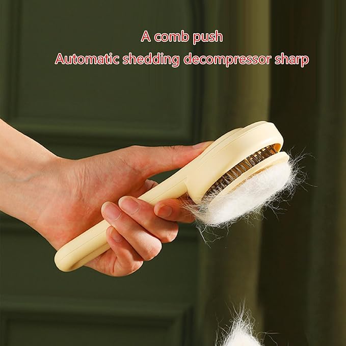 Cat Hair Comb Pet Cat Brush Pet Massage Brush Rub Hair Removal Combs For Dogs For Cat Pet Grooming Combs Bath Supplies Pet Cat Brush, champagne yellow