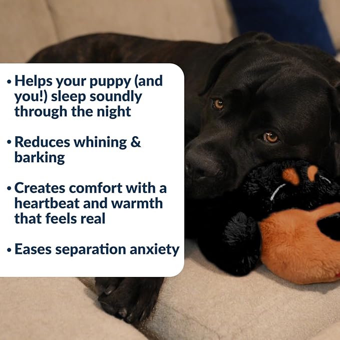 Snuggle Puppy Original for Large Breeds - Heartbeat Puppy for Dogs - Pet Distress Relief and Calming Aid - Comfort Dog Toy - Behavioral Training and Sleep Aid Cuddle Buddy - Rottie/Doberman