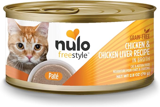 Nulo Freestyle Chicken & Chicken Liver Recipe Pate Wet Canned Cat Food, 2.8 Ounce (Pack of 12)