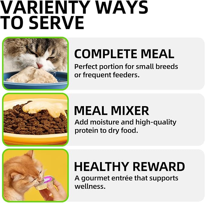 Wet Cat Food Pate High-Protein,Mousse Texture Cat Can Food,75% Fresh Meat,Grain-Free & Additive-Free,Wet Cat Food Pate for Picky & Senior Cats 1.41oz (Chicken Rabbit, Pack of 16)