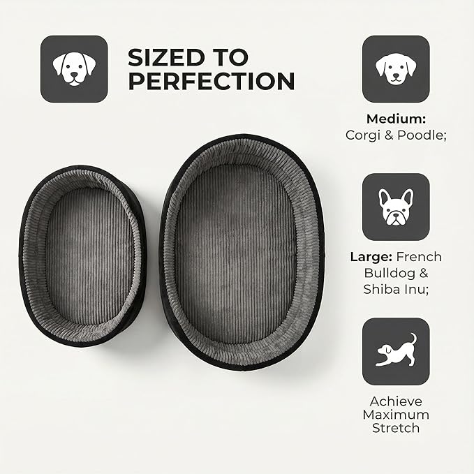 Large Dog Bed Cat Bed 20x30 Inch, Calming Pet Bed for Medium Dogs & Large Cats, Half-Enclosed Open-Top Velvet Anti-Anxiety Bed, Machine Washable Cozy Snuggle Bed (Black)