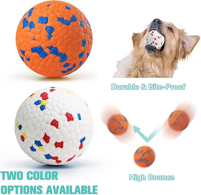 TVM Interactive Dog Toys Ball, Automatic Moving, Bouncing Chew Toys, E-TPU Material, Suitable for Large and Medium-Sized Dogs, Used for Boredom Relief and Daily Training (Orange) (White-A)