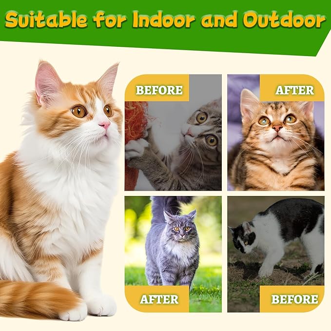 Mimo Style Cat Deterrent Outdoor,Natural Peppermint Oil Cat Deterrent Outdoor Indoor,Keep Cats Out of Yard Permanently,Keep Cats Off Lawn,Garden,Furniture,Mulch & Flower,Keep Cats Away(Light Green)