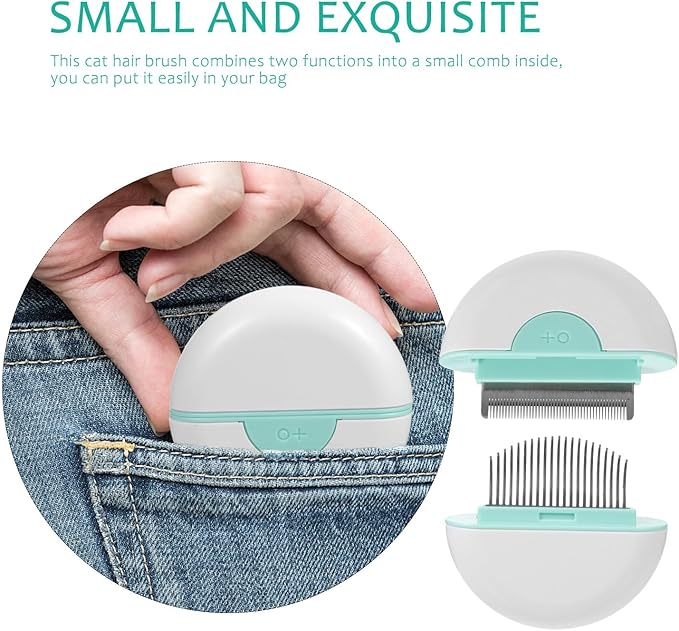 Beaupretty Pet Grooming Comb and Cat Hair Brush Mint Green Shedding Tool with Massage Function for Removal and Cleaning Suitable for and Bathing