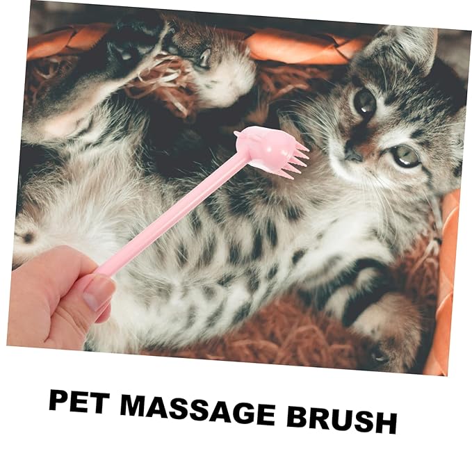 BESTonZON Cat Grooming Brush Self-Cleaning Massage Brush for Cats Hair Removal Tool 1-Piece Soft Bristles for Itching and Relaxation
