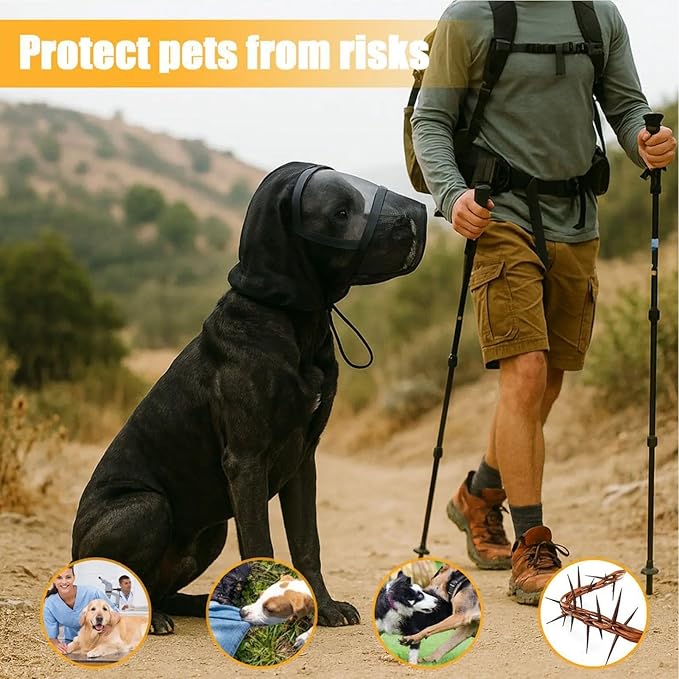 Soft Dog Muzzle,Anti-Barking Adjustable Mesh Pet Supplies,Barkless Training Dogs Mouth Muzzle - for Small Medium Large Puppy Home Travel Walking Outdoor Camping Vet Visit
