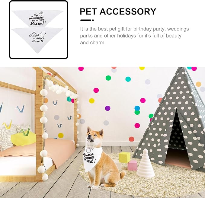 Happyyami Pet Bandana Triangle Scarf 2pcs Dog Bandanas Pet Accessories Soft Cotton Saliva Towel for Small Dogs and Puppies Birthday Party Supplies