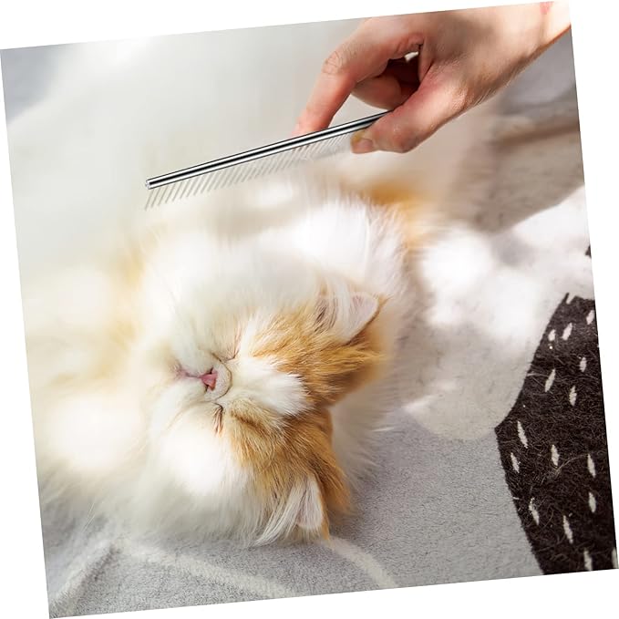 BESTonZON 3pcs Pets Grooming Set Stainless Steel Combs for Dogs and Cats Safe and Dematting Tools Ergonomic Design for Easy Grooming for Indoor Use