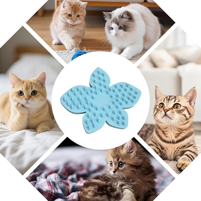 Dog Grooming Brush - Cat Desheddiñg Tool | Pet Head Massage Comb | Flower Shaped Silicone Pet Brush for Removing Loose Hair Soothing Massage, Professional Grooming Supplies for Kittens and Small Dogs